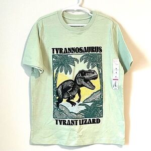 NEW Jumping Beans Boys Size 8 Shirt T-Shirt Dinosaur Dino Green Short Sleeve
